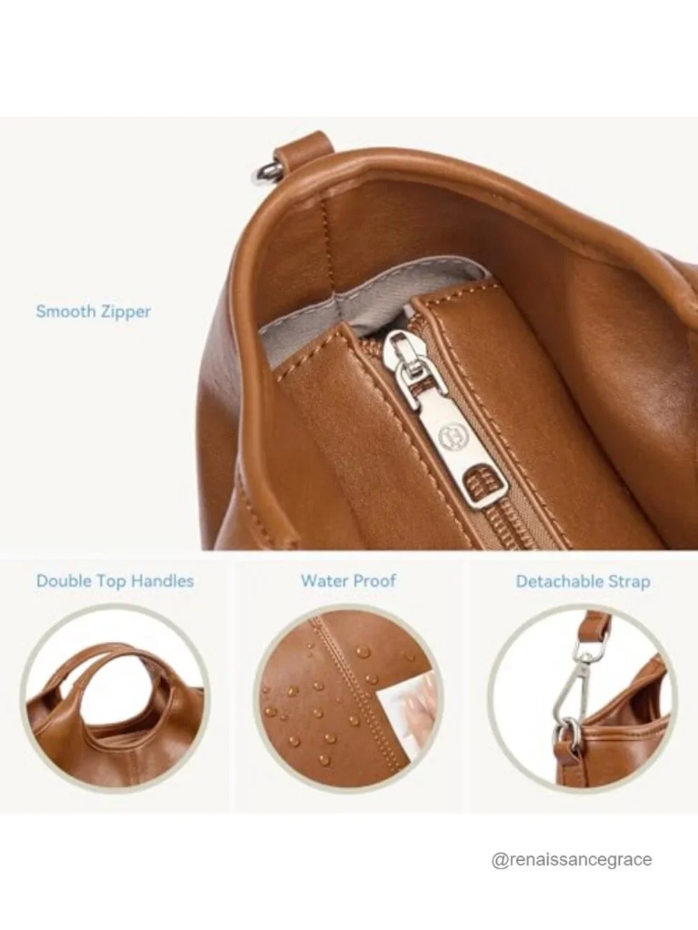 Vegan Leather Satchel Crossbody Purse with Adjustable Strap, Multi Pockets